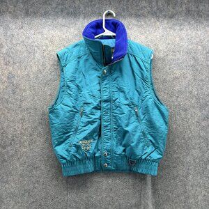 Descente Ski Vest Men Small Blue Jacket Full Zip High Neck Parka Vintage
